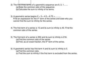 Sequences and Series Worksheet Answers Along with A Level Maths Sum to Infinity Worksheet by Phildb Teaching
