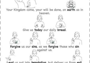 Sign Language Worksheets with Worship & Praise the Lord S Prayer In Sign Language