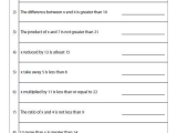 Simple Algebra Worksheets together with Unique Inequalities Worksheet New Writing Algebraic Expressions