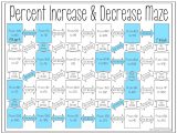 Simple and Compound Interest Practice Worksheet Answer Key Along with Percent Increase and Decrease Maze Pinterest
