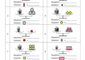 Simple Equations Worksheet as Well as Scale Pan Balance Education Pinterest