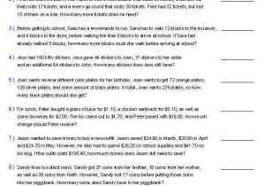 Simple Interest Word Problems Worksheet Along with Multi Step Problems Addition and Subtraction Math 3