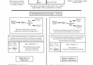 Simple Machines and Mechanical Advantage Worksheet Answers Along with Name