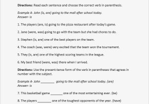 Simple Subject and Predicate Worksheets and Subject Verb Agreement Games Pdf format