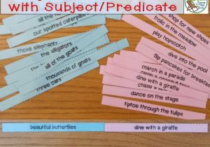 Simple Subject and Predicate Worksheets together with Silly Sentence Match Up with Subjects and Predicates Crockett S