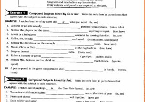 Simple Subject and Predicate Worksheets together with Subject Verb Agreement Paragraph Worksheet Worksheet for