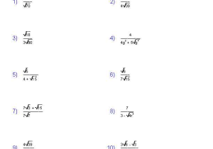Simplifying Algebraic Expressions Worksheet Also Dividing Radical Expressions Worksheets