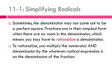 Simplifying Radical Equations Worksheet Also 11 1 Simplifying Radicals Ppt Video Online