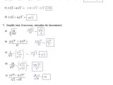 Simplifying Radical Expressions Worksheet Answers or Operations with Radicals Worksheet Worksheet Math for Kids