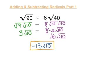 Simplifying Radicals Worksheet 1 and Kindergarten Adding Subtracting Radicals Worksheet Image W