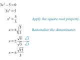 Simplifying Square Roots Worksheet Answers with Guidelines for solving Quadratic Equations and Applications