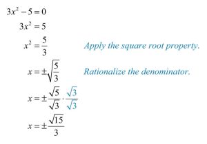 Simplifying Square Roots Worksheet Answers with Guidelines for solving Quadratic Equations and Applications