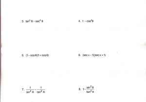 Simplifying Trigonometric Identities Worksheet with Proving Sum and Difference Identities Worksheet