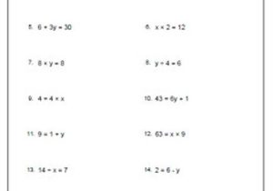 Single Variable Algebra Worksheet with Pre Algebra Worksheets On isolating Variable
