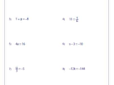 Single Variable Algebra Worksheet with This Collection Of Worksheets Incorporates One Step Equations Two