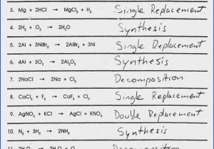 Six Types Of Chemical Reaction Worksheet as Well as Identifying Chemical Reactions Worksheet Image Collections