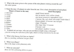 Skills Worksheet Directed Reading A Answer Key Along with Earth In Space Worksheet Answer Key the Best Worksheets Image