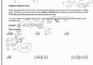 Slope Intercept form Worksheet with Answers Also Simplest Radical form Quotbundlequot Simplify Square Roots A