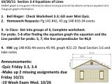 Slope Worksheet 2 Answers with Geometry Date 10 17 2011 Obj Swbat Find Slopes Of Lines & Use the