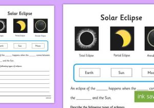Solar and Lunar Eclipses Worksheet together with Holidays Festivals and Special events solar Eclipse