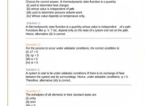 Solutions Worksheet Answers Chemistry Along with Ncert solutions for Class 11 Chemistry Chapter 6 thermodynamics