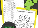 Solving and Graphing Inequalities Worksheet Answer Key or St Patrick S Day solving Inequalities Coloring Activity Middle