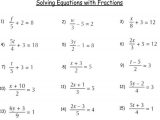 Solving Equations with Variables On Both Sides with Fractions Worksheet and solving Multi Step Equations Worksheet