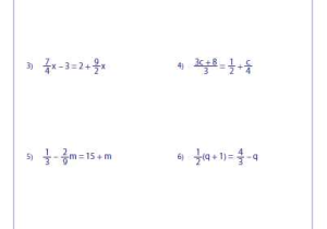 Solving Equations with Variables On Both Sides with Fractions Worksheet together with Worksheets 43 Best solving Multi Step Equations Worksheet High