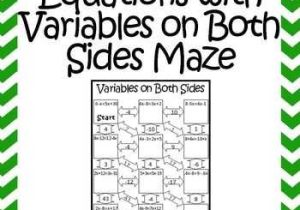 Solving Equations with Variables On Both Sides Worksheet 8th Grade together with 274 Best Inb Algebra Equations Images On Pinterest