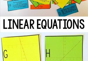 Solving Equations with Variables On Both Sides Worksheet Answers and Linear Equation Card Match Slope Intercept form Pinterest