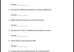 Solving Equations with Variables On Both Sides Worksheet Answers and Math Worksheet with Variables Valid Free Algebraic Expressions