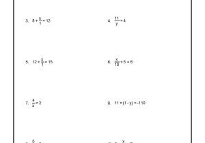Solving Linear Equations Practice Worksheet together with solve for the Variables Worksheet 1 Of 10