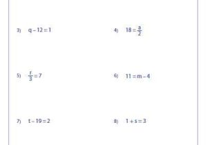 Solving One Step Equations Worksheet Along with E Step Equation Worksheets