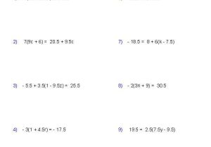 Solving One Step Equations Worksheet or solving Multi Step Equations Worksheet
