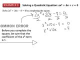 Solving Quadratic Equations by Quadratic formula Worksheet Along with 7th Tap Section 94 solving Quadratic Equations by Ple
