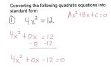 Solving Quadratic Equations by Quadratic formula Worksheet Along with Converting Quadratic Equations Into Standard form