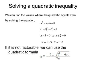 Solving Quadratic Inequalities Worksheet Also Word Problem Worksheet Questions Ppt Video Online