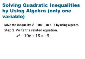 Solving Quadratic Inequalities Worksheet or Word Problem Worksheet Questions Ppt Video Online
