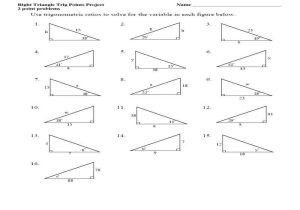 Solving Right Triangles Worksheet Also Worksheets 50 Beautiful Trigonometric Ratios Worksheet High