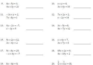 Solving Systems by Substitution Worksheet or Best solving Systems Equations by Substitution Worksheet