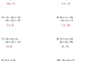 Solving Systems Of Equations by Elimination Worksheet Answers with Work or Inspirational solving Systems Equations by Elimination Worksheet