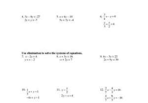Solving Systems Of Equations by Elimination Worksheet Answers with Work with Resume
