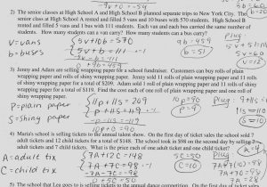 Solving Systems Of Equations Word Problems Worksheet Answer Key Along with Systems Word Problems Worksheet Gallery Worksheet Math for Kids