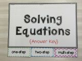 Solving Two Step Equations Worksheet Answer Key Along with Interactive Notebook Three Tab Book for solving One Step Two Step