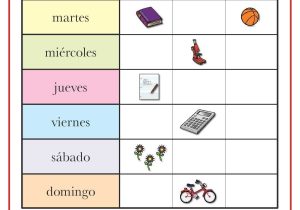Spanish Lesson Worksheets with Spanish Days Of the Week Poster