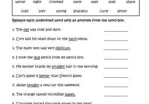 Spanish Worksheets for High School and Replacing Words with Antonyms Worksheets