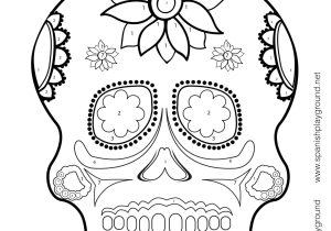 Spanish Worksheets for Kids as Well as Color by Number Calavera