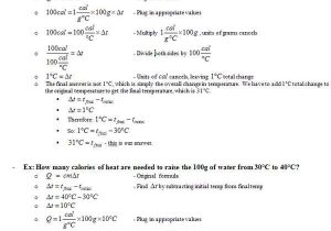 Specific Heat Problems Worksheet Answers and Specific Heat Worksheet Answers