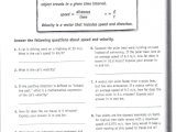 Speed and Velocity Worksheet Also Acceleration Problems Worksheet Answer Key New Middle School