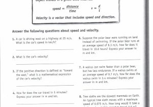 Speed Velocity and Acceleration Worksheet Answer Key Also Worksheet Speed and Velocity Worksheet Picture Speed Velocity